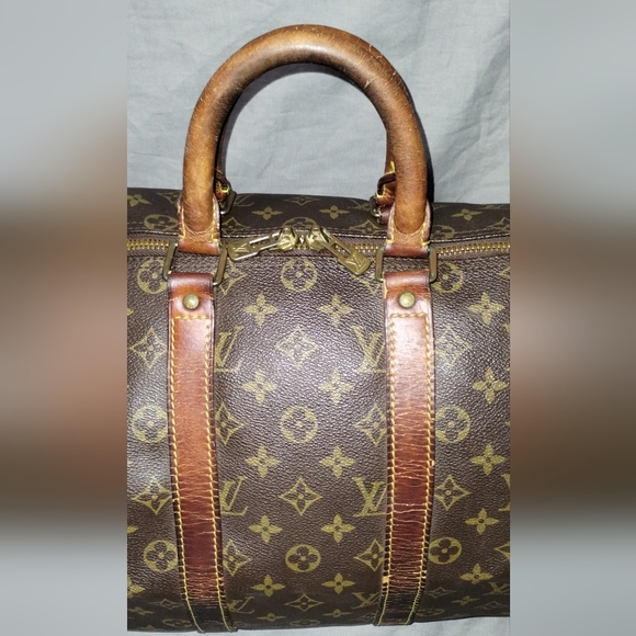 LOUIS VUITTON BROWN MONOGRAM LV BOSTON BAG SATCHEL LARGE BAG ~AUTHENTIC - Picture 9 of 16